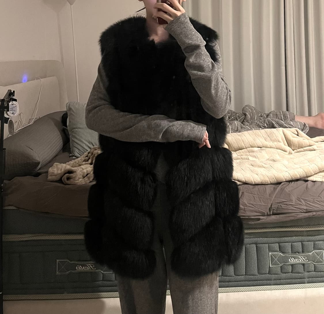 블랙 사가폭스 7단 퍼베스트 sagafox 폼폼이 상품이미지3