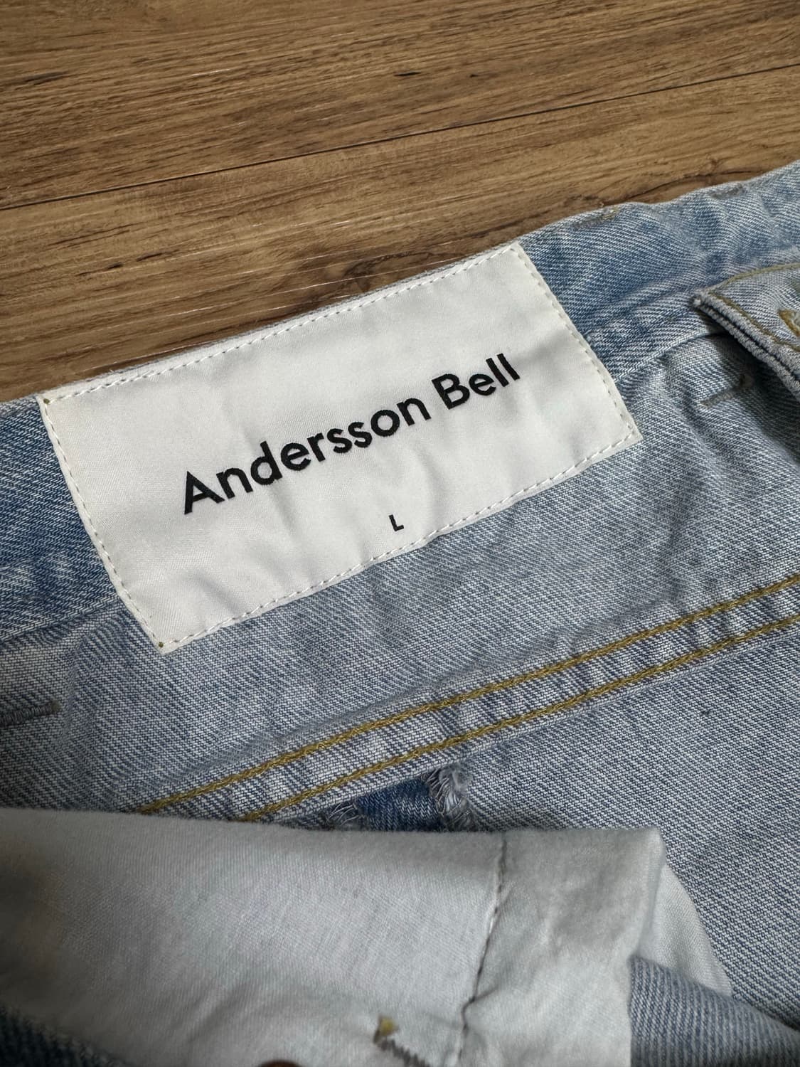[L]앤더슨벨 절개 컷팅 연청 데님 팬츠 상품이미지4