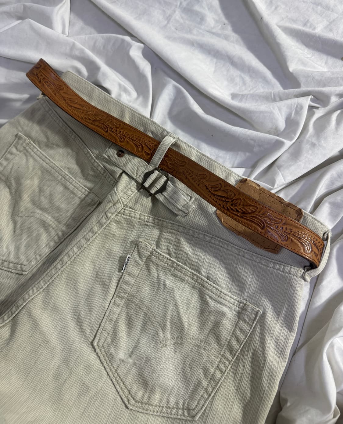 빈티지 카빙 레더 웨스턴 벨트 네이티브 아메리칸 상품이미지3