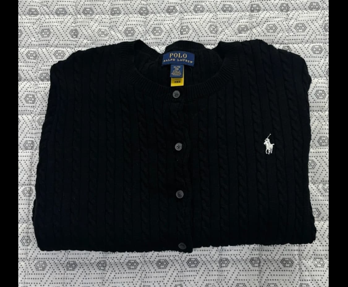 폴로 케이블 가디건 블랙 ~66 신형 상품이미지2