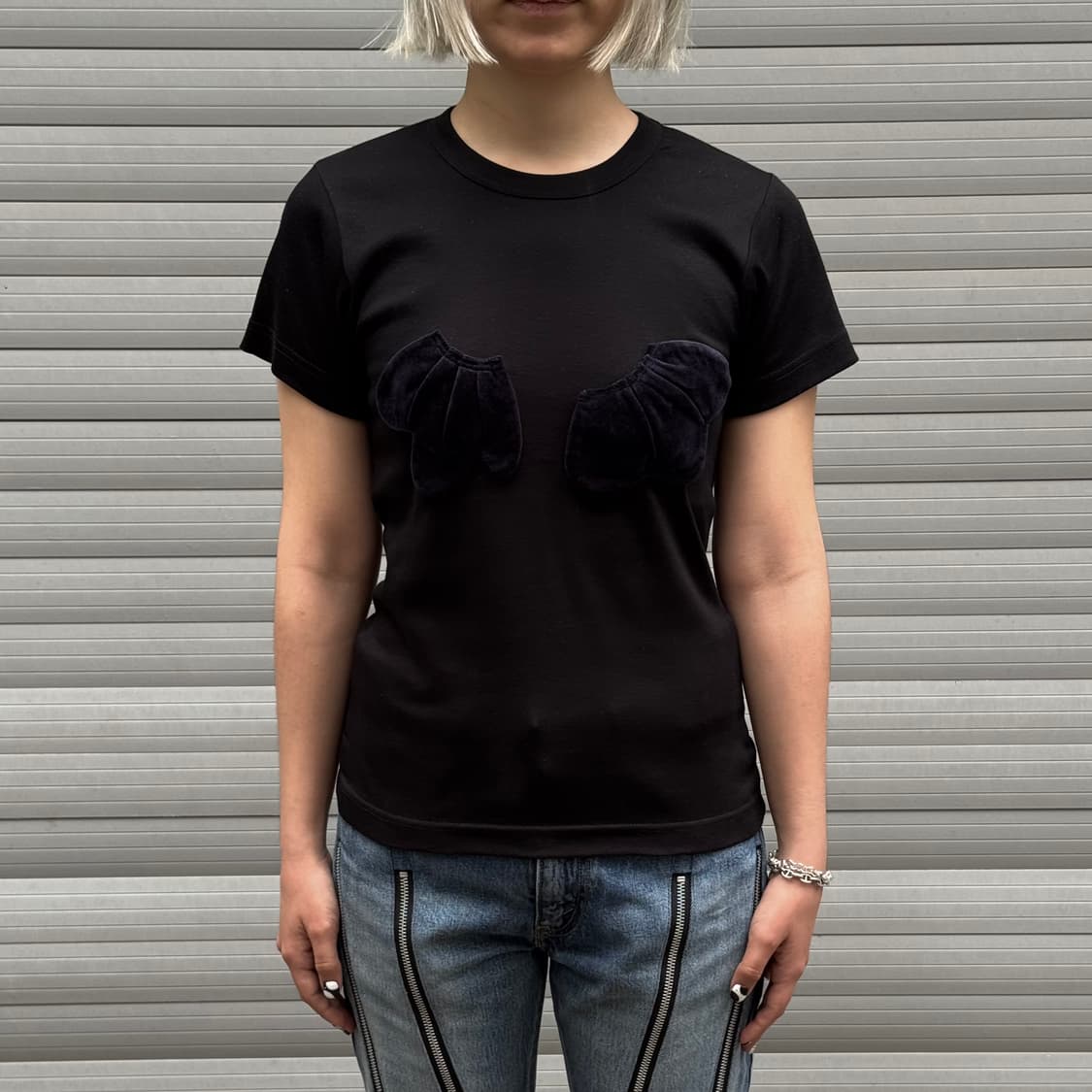 Velour Patch T-shirt Black 상품이미지9