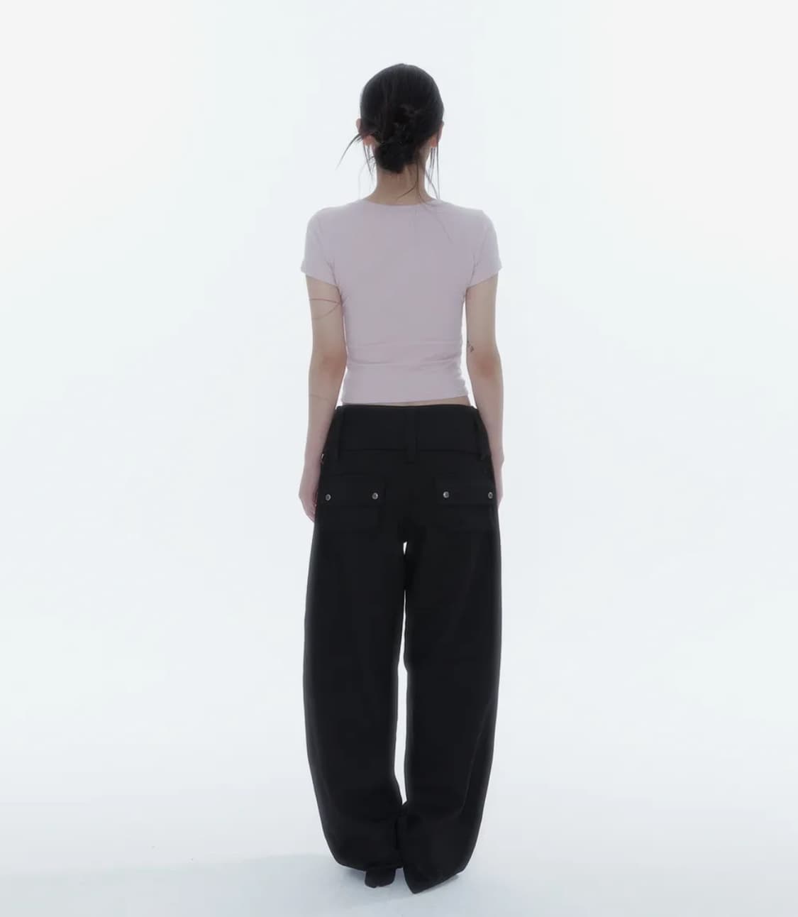 Belt Rivet Oval Pants Black 상품이미지2