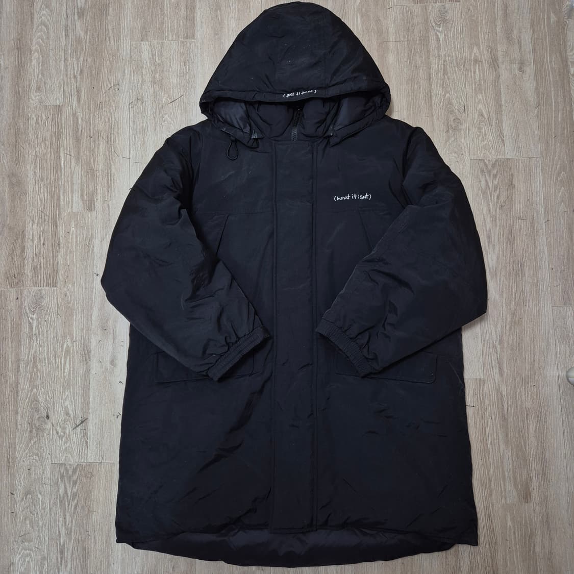 와릿이즌 헤비다운 후드 하프 패딩 점퍼 L(100) 상품이미지1