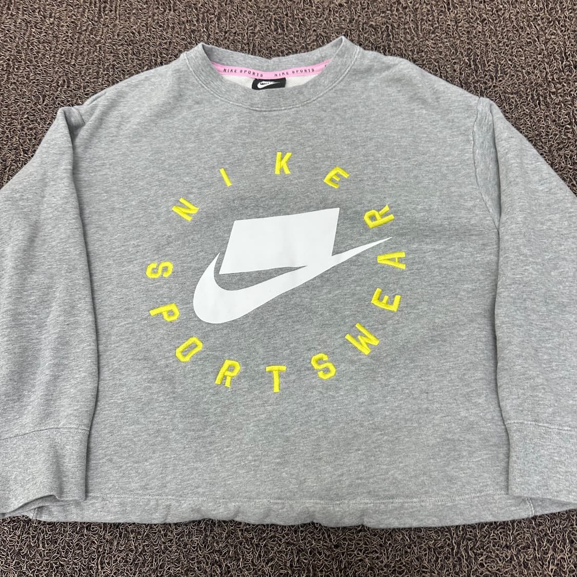 NIKE 나이키 여성 크롭 맨투맨 그레이 L 상품이미지2