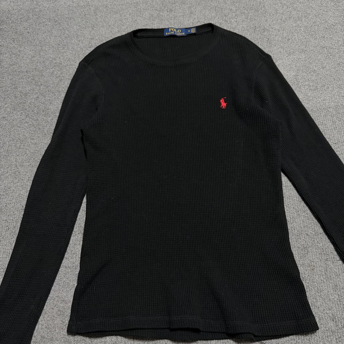 폴로 랄프로렌 와플 블랙 긴팔티 m 상품이미지2