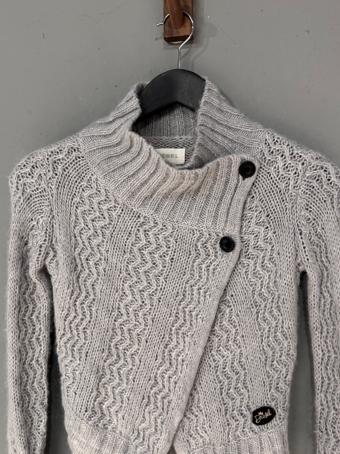 Diesel 디젤 언발란스 버튼업 니트 가디건 상품이미지3