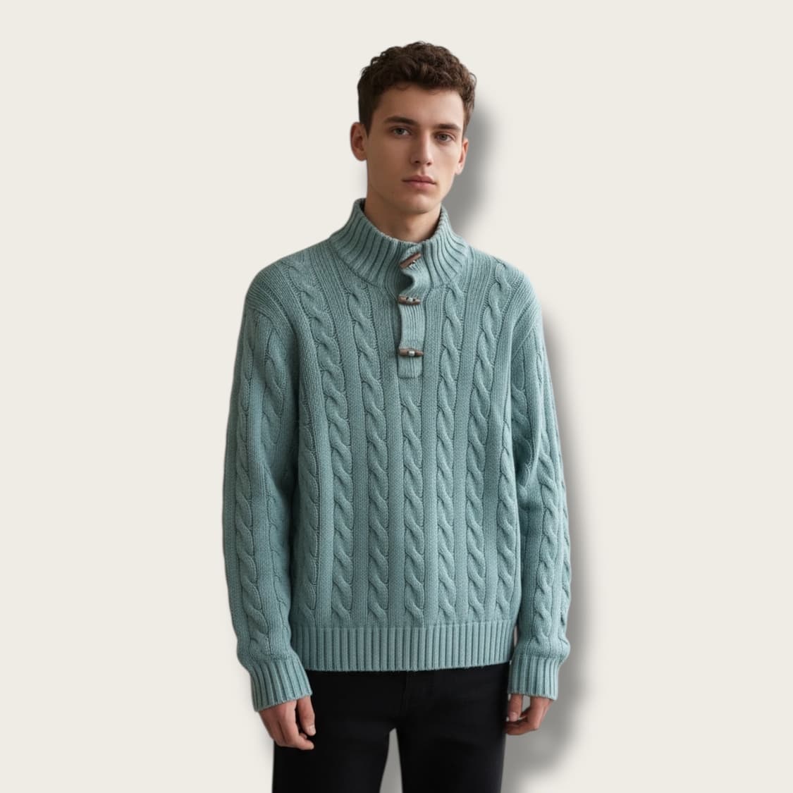 XL/ 폴로랄프로렌 실크100% 숄카라 케이블 니트 상품이미지1