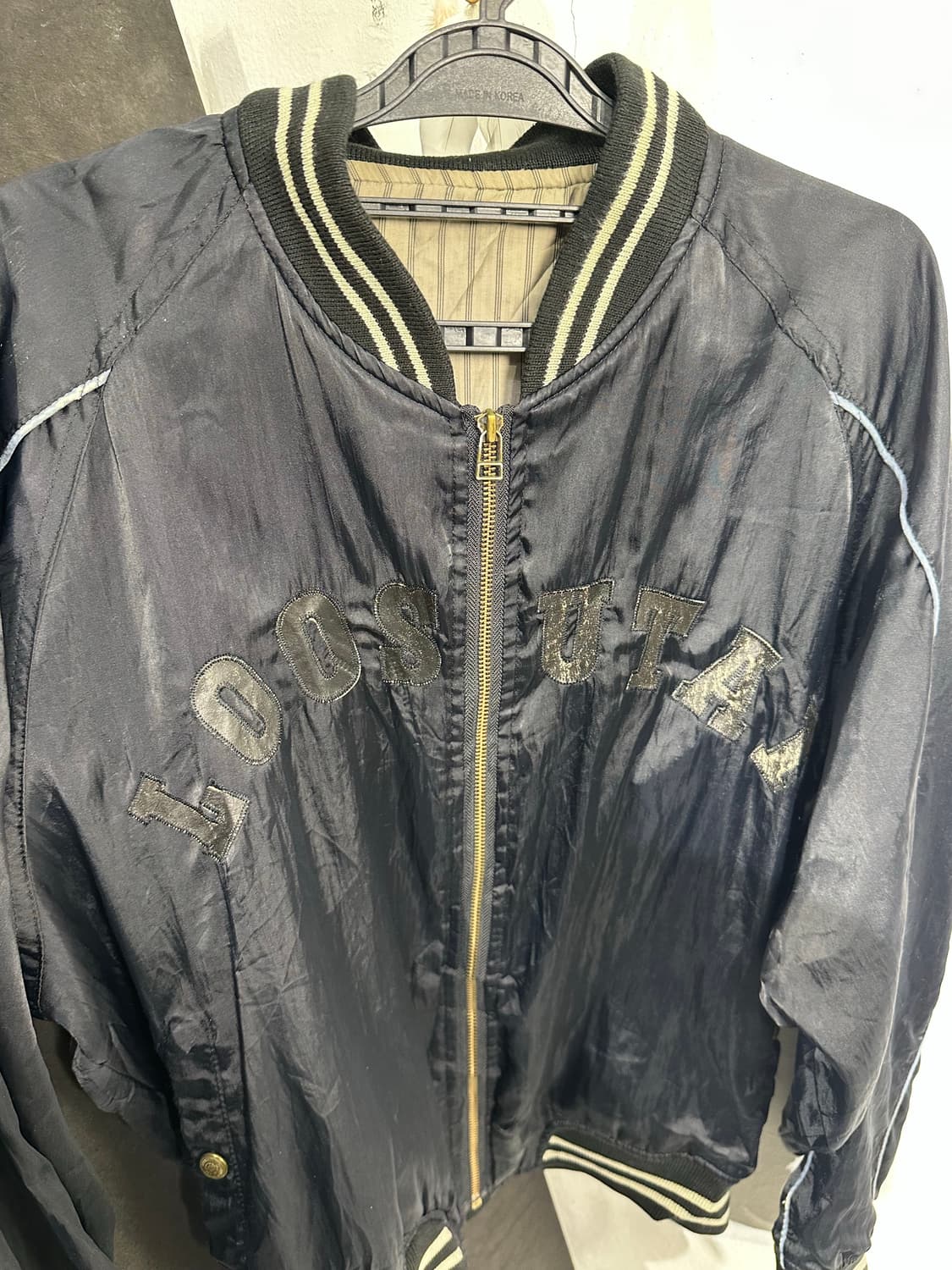 Jpn 일본빈티지 오리엔탈 일본 검정 스펠아웃 스카잔 자켓 상품이미지9