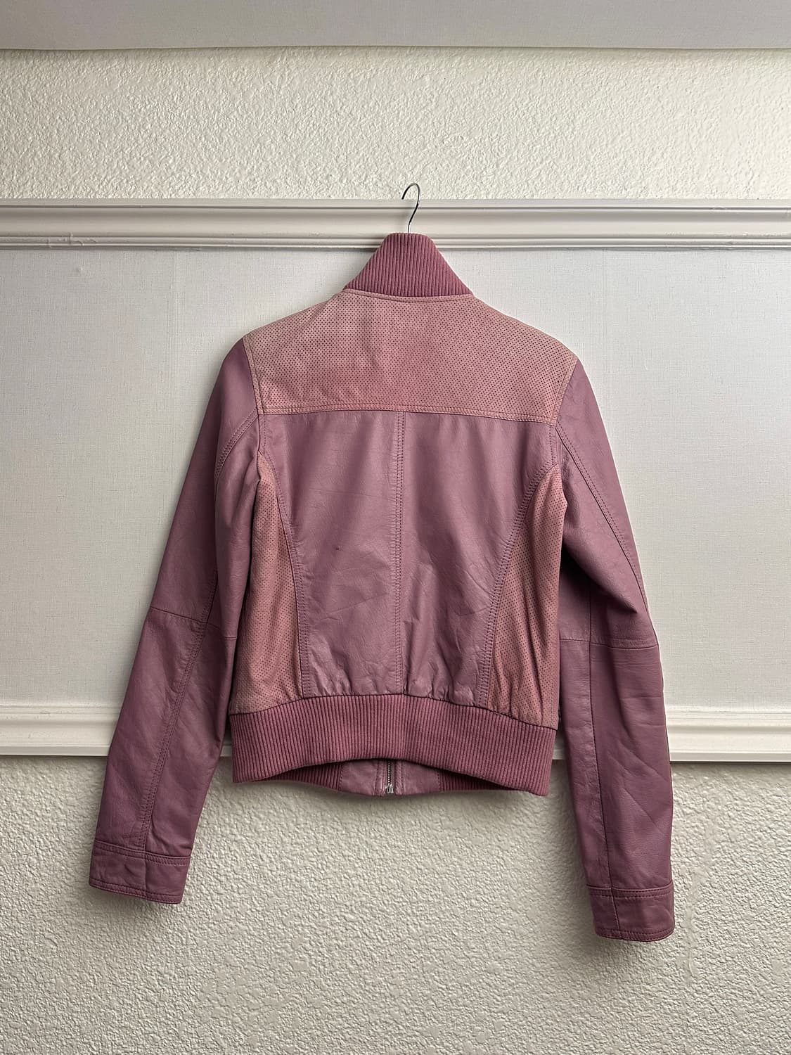 IRF 핑크 레더 모터사이클 자켓 상품이미지7