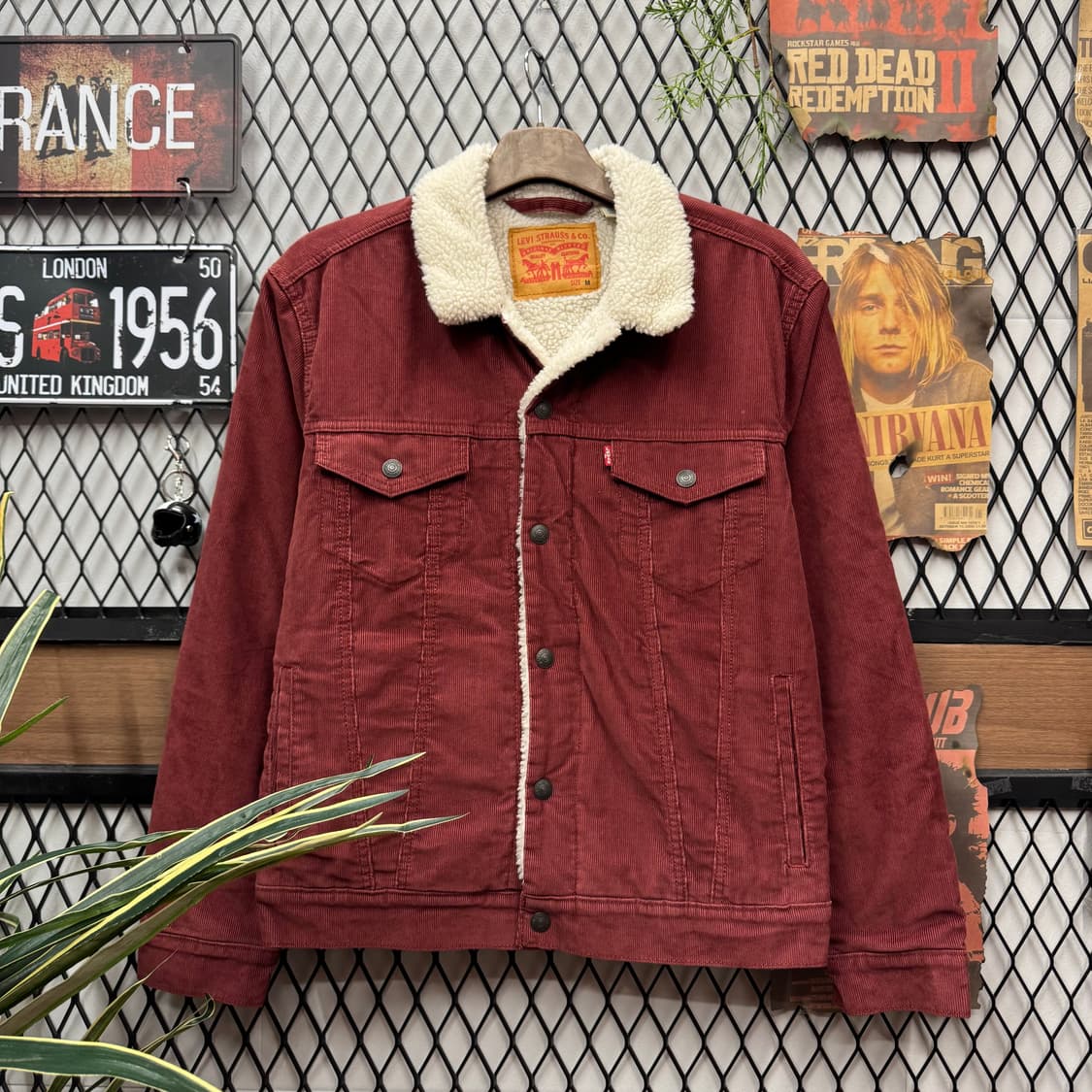 리바이스 타입 3 쉐르파 코듀로이 트러커 자켓 레드 M 상품이미지1