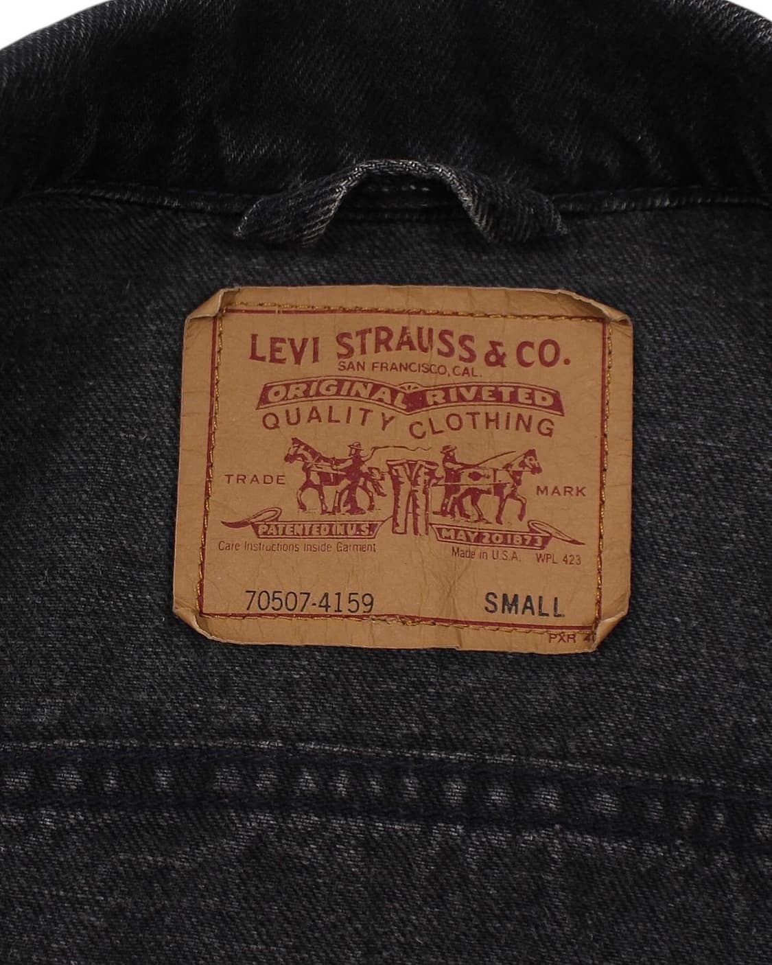 1993 USA 리바이스 70507-4159 블랙 데님 자켓 빈티지 상품이미지5
