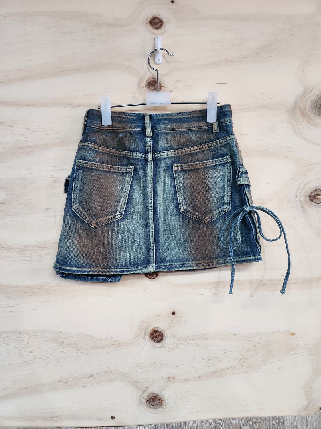 592) 빈티지 카고 포켓 데님 미니 스커트 상품이미지2