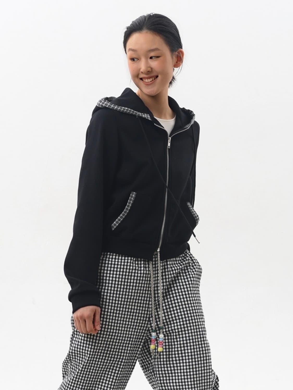 OWNSER 오운서 체크 오프닝 데일리 후디드 집업 상품이미지8