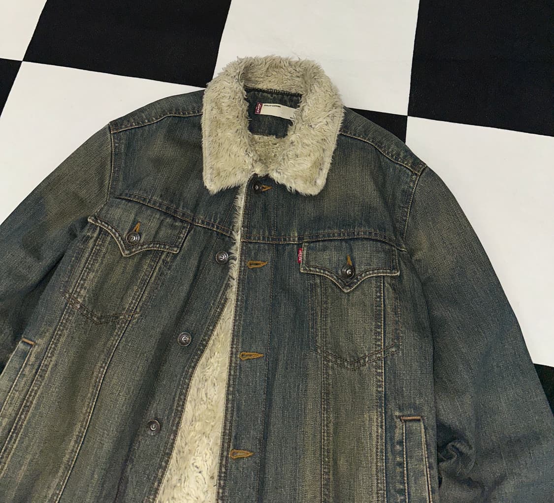 100)리바이스 웨스턴 쉐르파 펑크 y2k 애쉬카키 상품이미지2