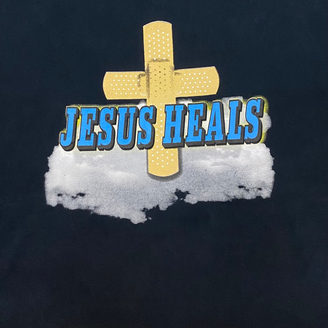 미국 빈티지 지저스 힐스 반창고 유머 프린팅 티셔츠 반팔티 상품이미지3