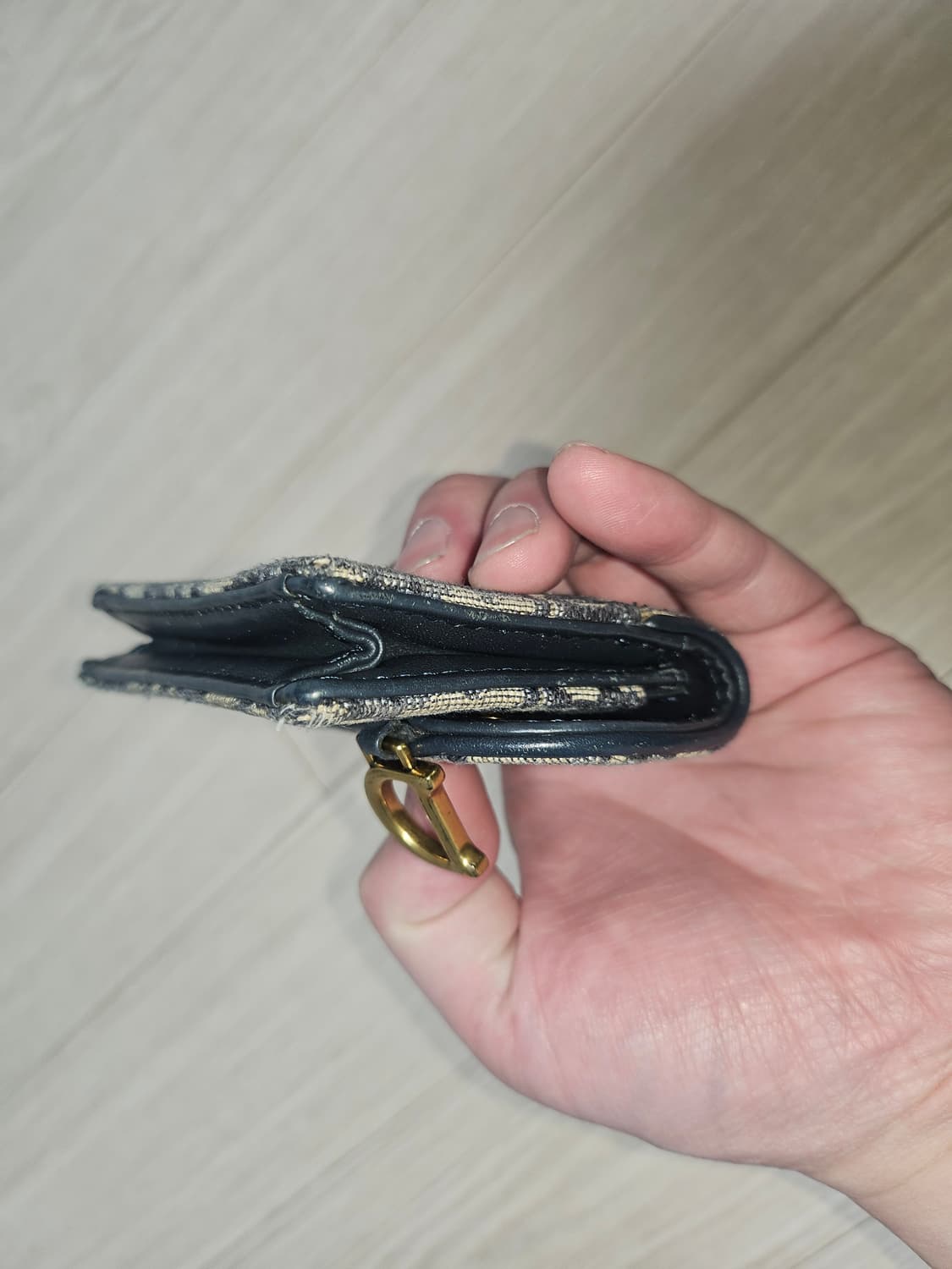 디올 새들 카드 홀더 블루 디올 오블리크 자카드 상품이미지7