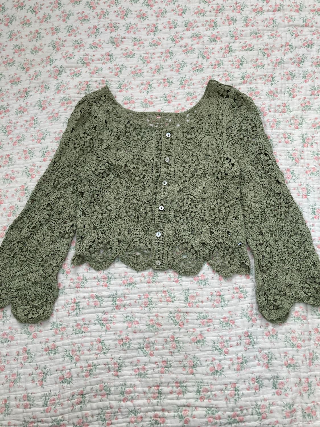빈티지 민트 크로셰 볼레로 가디건 1119 모리걸 y2k 스트릿 갸루 펑 상품이미지4