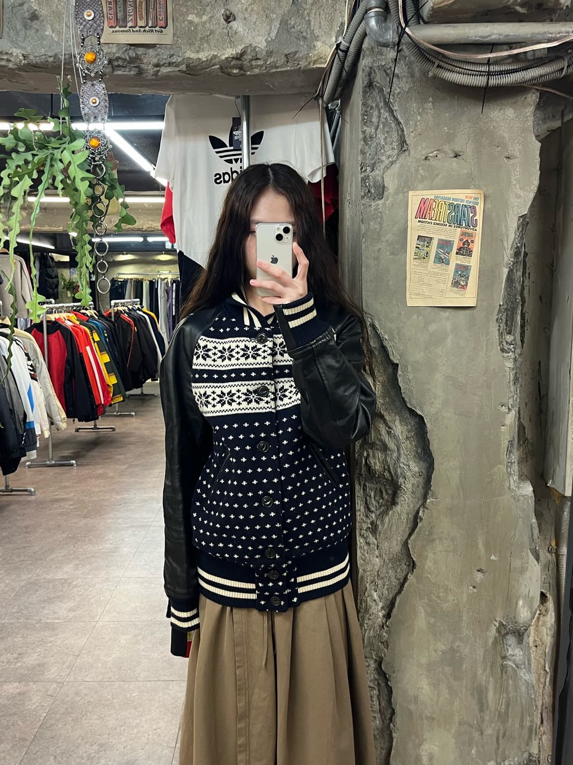 준야 와타나베X꼼데가르송 자카드 노르딕 바시티 자켓 L #csz1856 상품이미지2