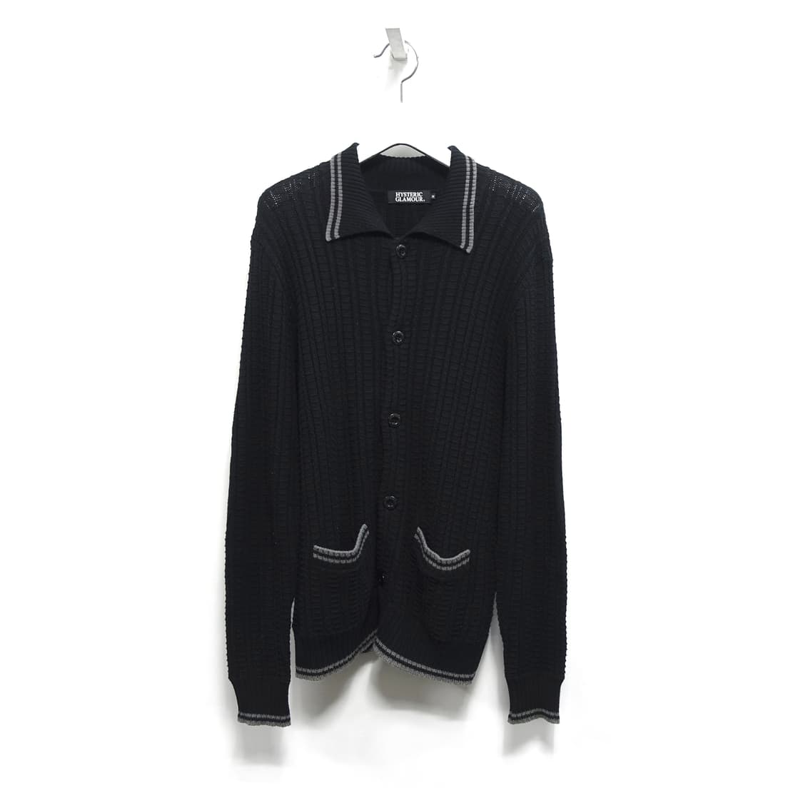 [M] HYSTERICGLAMOUR 히스테릭 글래머 배색카라 니트 가디건 상품이미지1