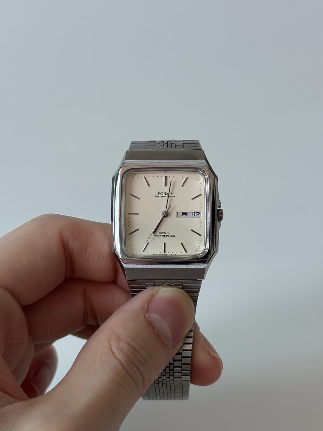 시티즌 1990년대 Forma 크림 다이얼 실버 스퀘어 쿼츠 남성 상품이미지2