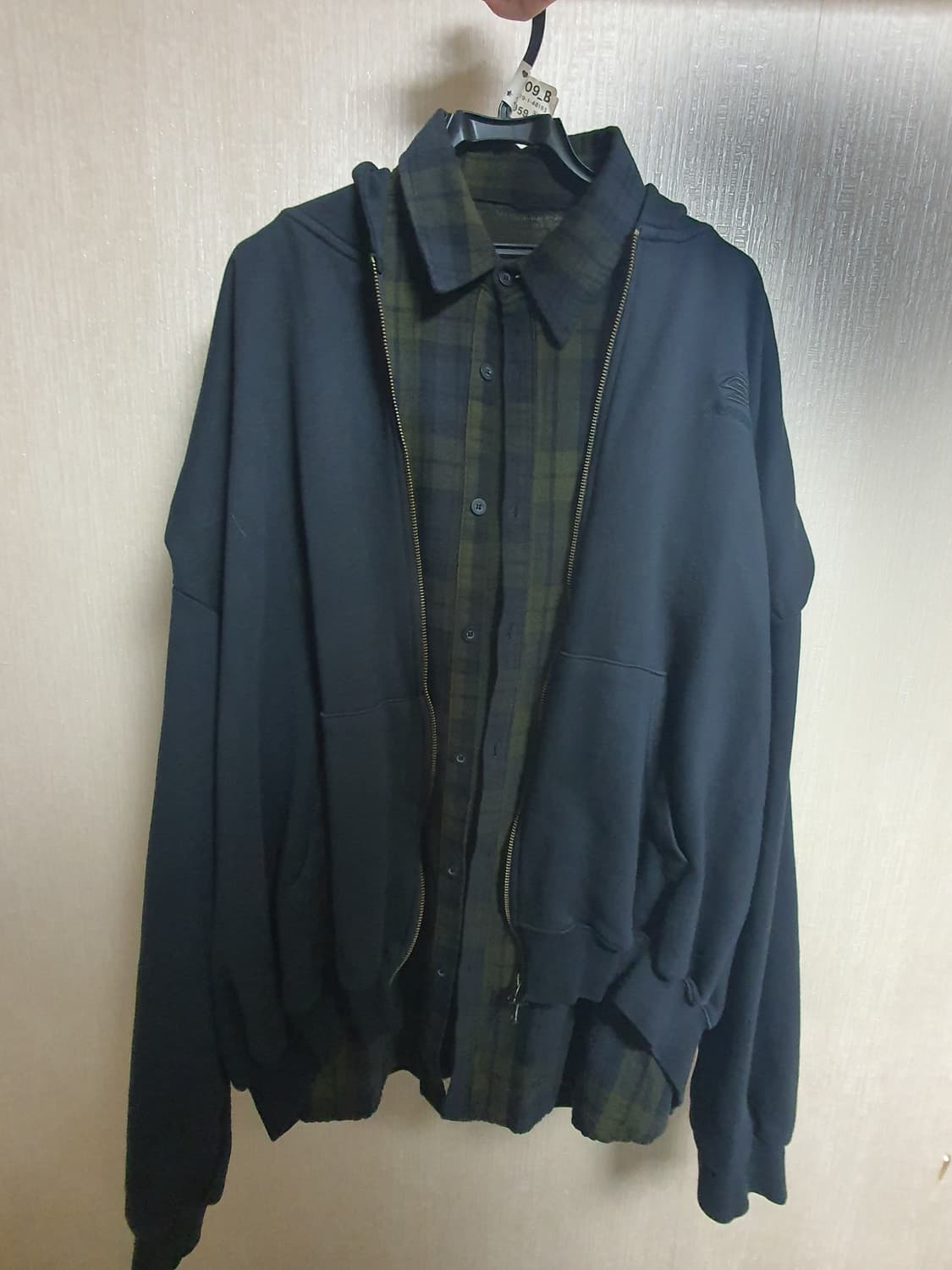 언더마이카 피스키 더블 레이어드 셔츠 후드 1사이즈 상품이미지2