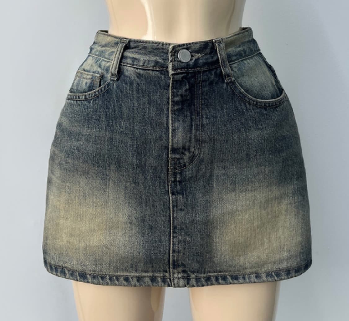 [새상품] 카인다미 골반볼륨업 빈티지워싱 하이웨스트 치마바지 M사이즈 상품이미지5