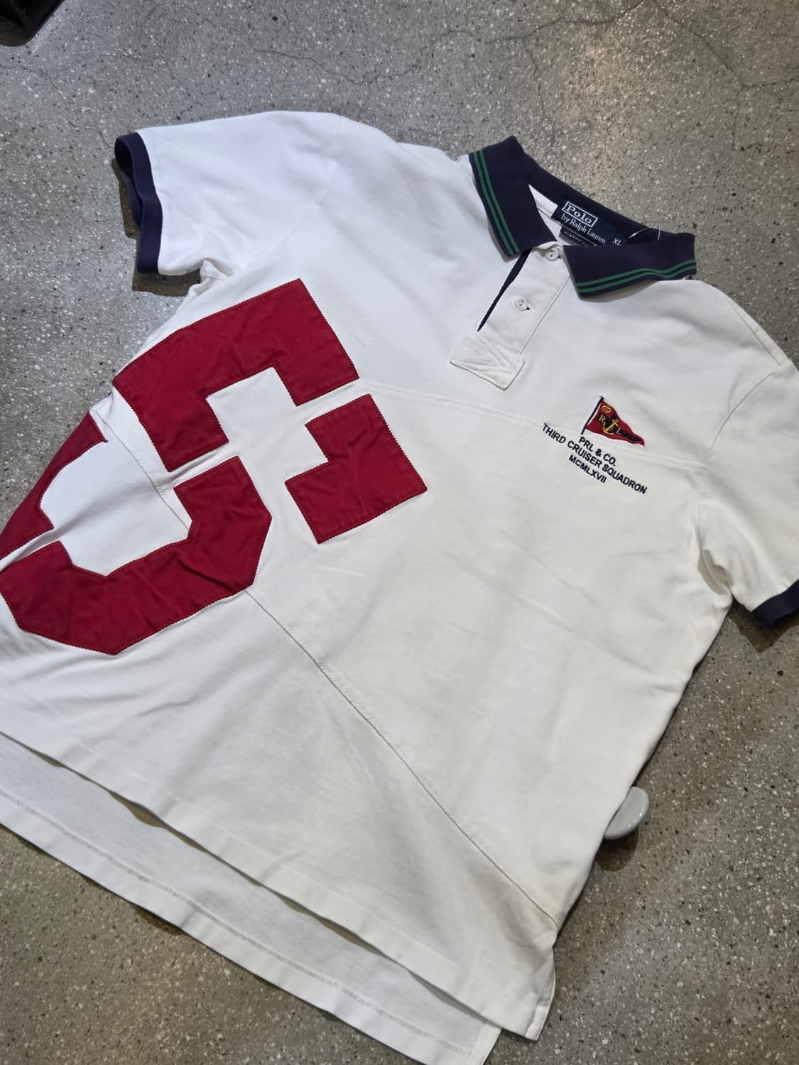 Polo 폴로 화이트 넘버5 반팔 카라티 상품이미지1