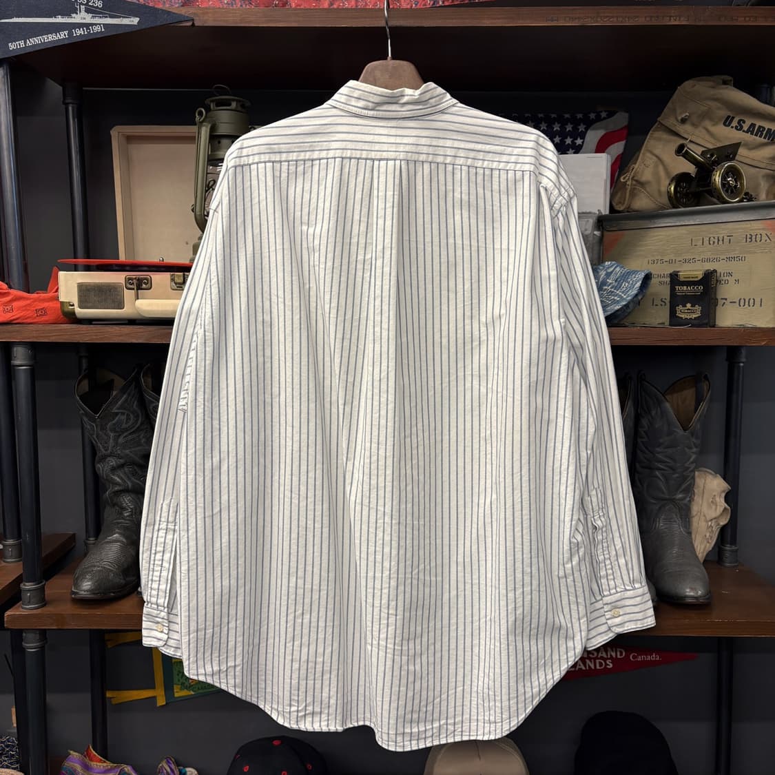 90s 폴로 랄프로렌 빅셔츠 라인 코튼 스트라이프 버튼다운 셔츠 N791 상품이미지2