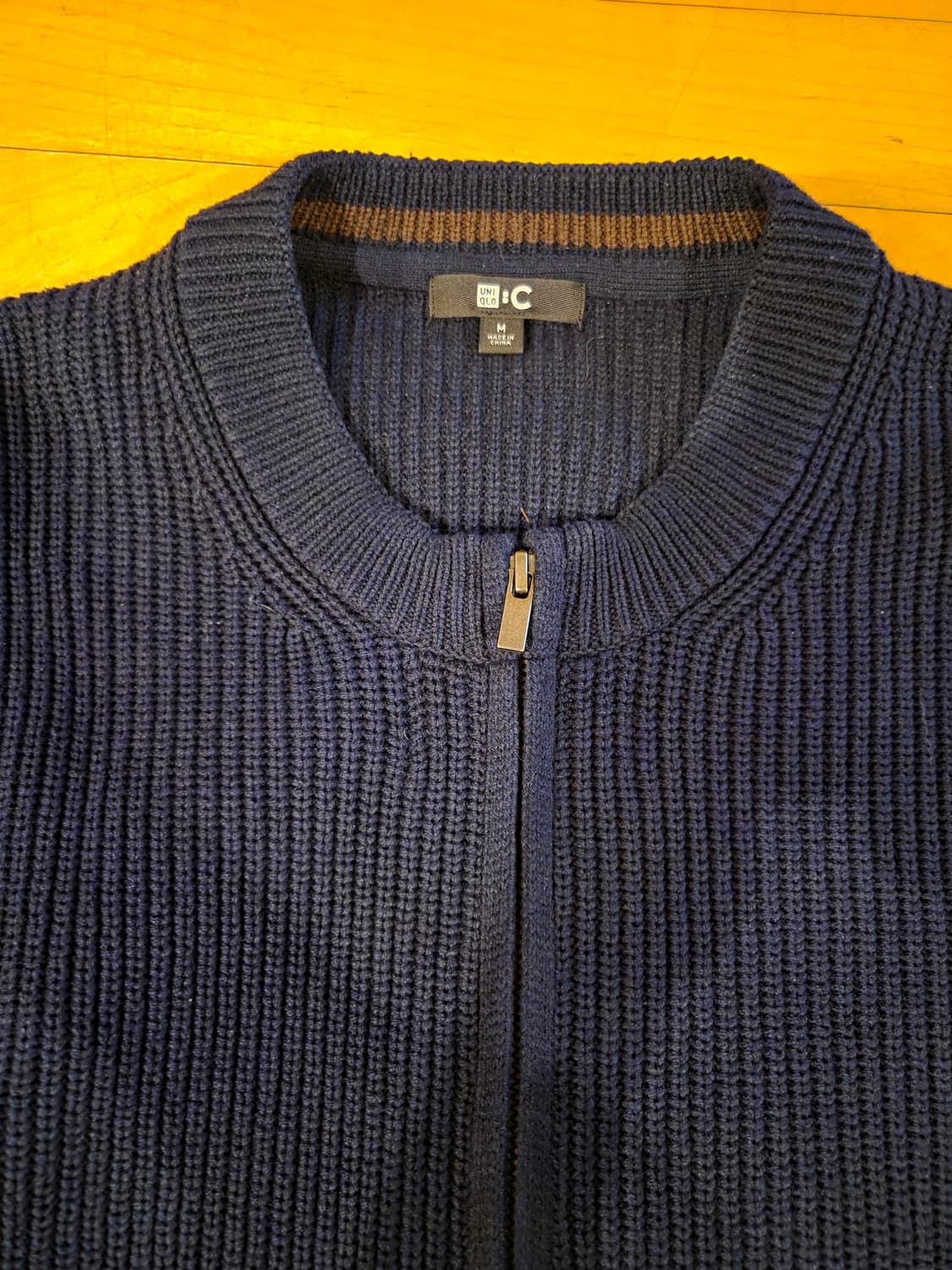 유니클로 c라인 크루넥 풀 집업 가디건 네이비 m사이즈 상품이미지1