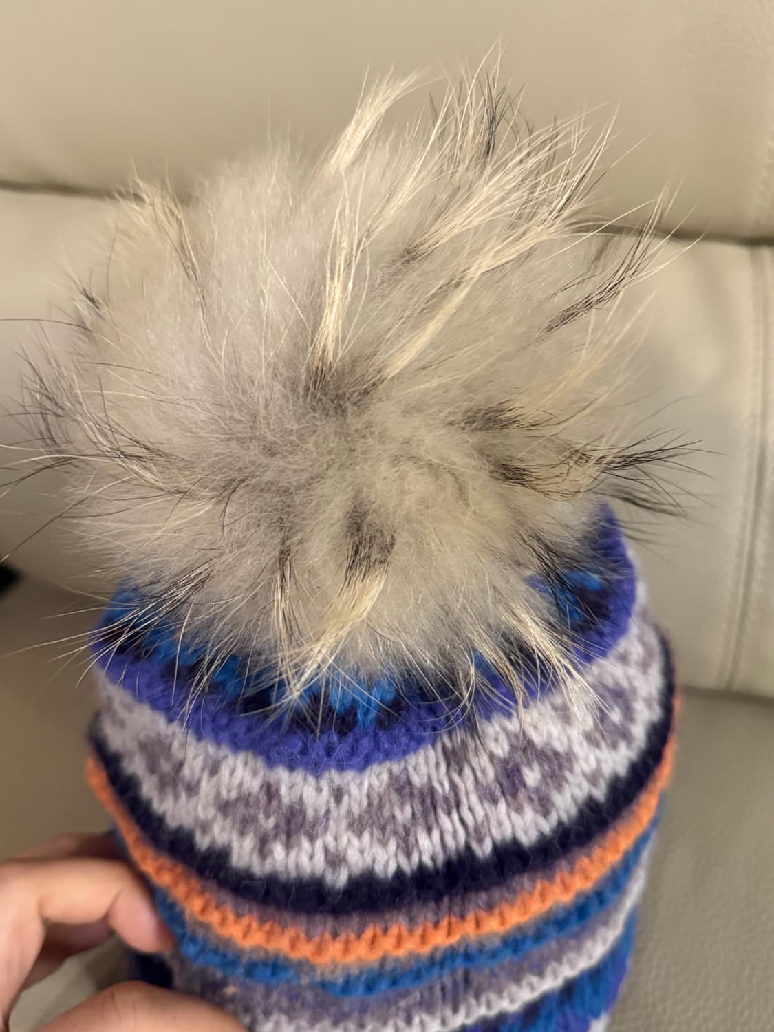 Italy Pattern detail pompom knit beanie 상품이미지4