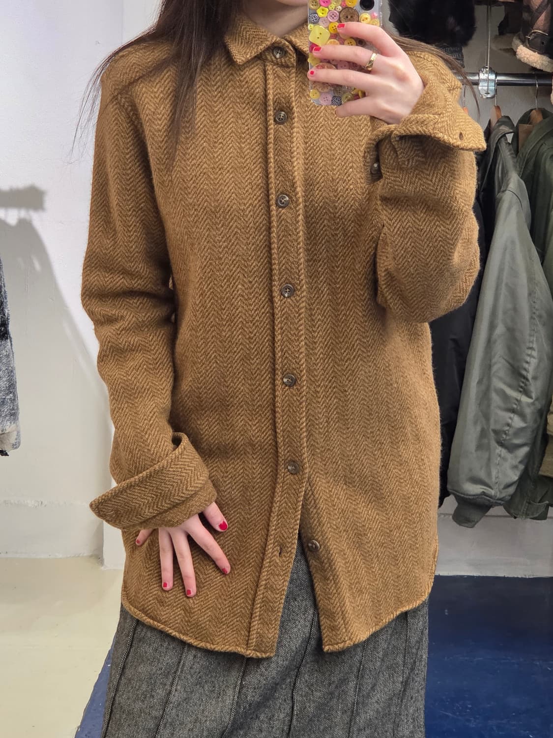 PRL 폴로 랄프로렌 헤링본 울 셔츠 상품이미지1