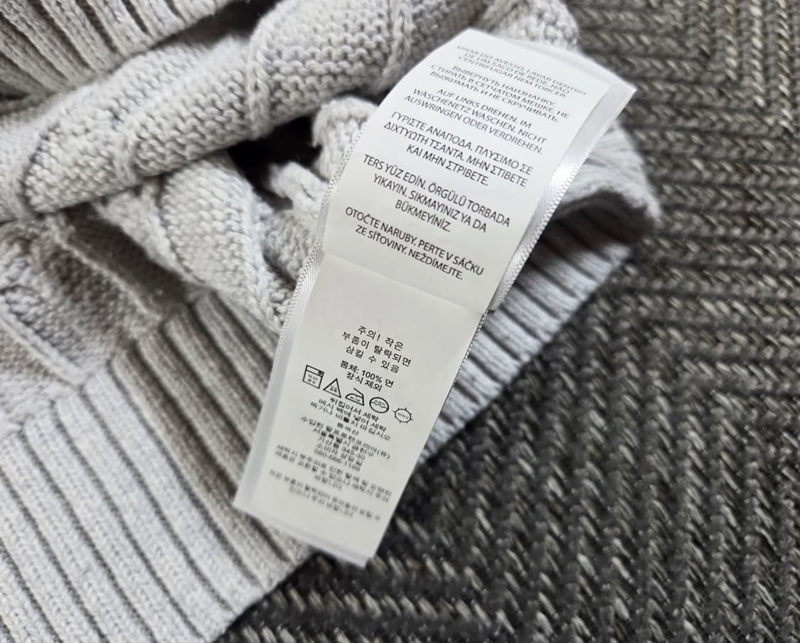 신형 QR 폴로 랄프로렌 라이트 그레이 케이블 니트 상품이미지5