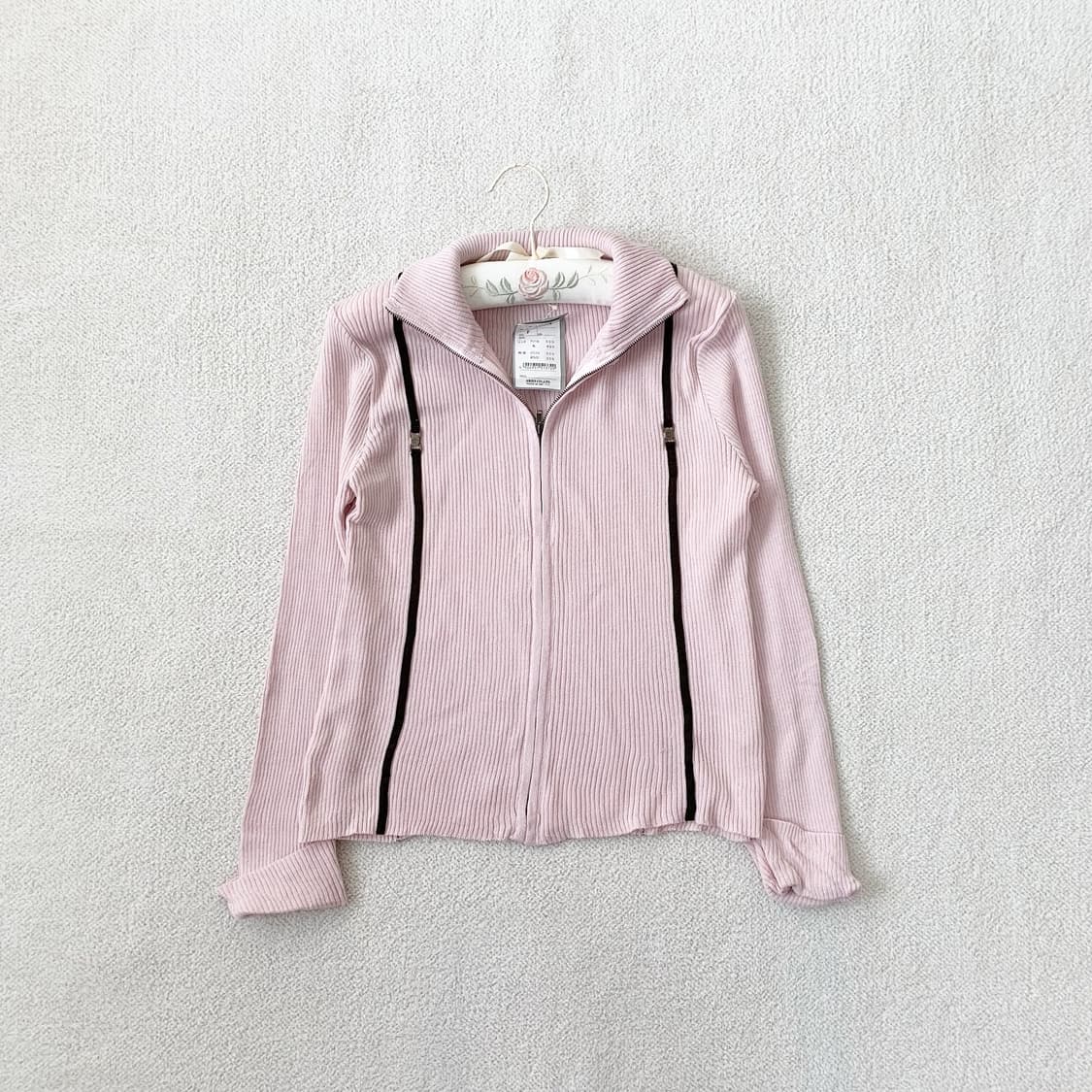 딸기초코 골지 여리핏 집업 상품이미지1