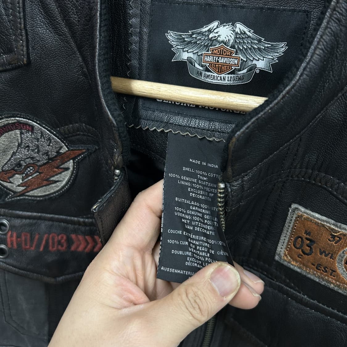15993 - 할리데이비슨 레더 패치 바이크 조끼 상품이미지5