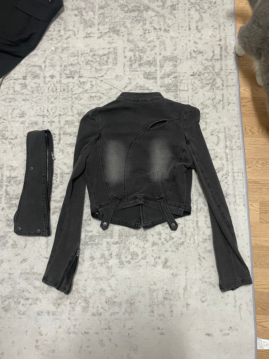 오호스 워싱 라이더 자켓 1사이즈  상품이미지2