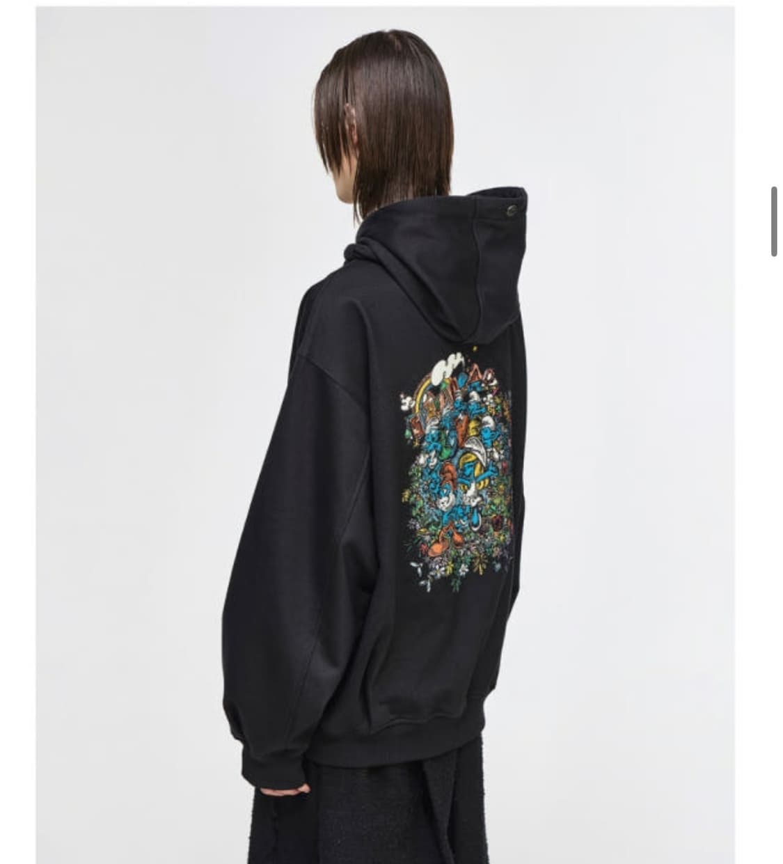 송지오 옴므 러브 스머프 후드티 블랙 새제품 상품이미지4