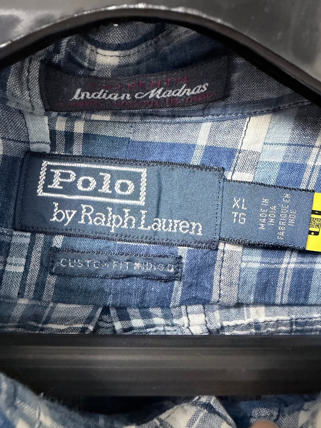 폴로 랄프로렌 인디고 패치워크 마드라스 셔츠 XL 상품이미지5