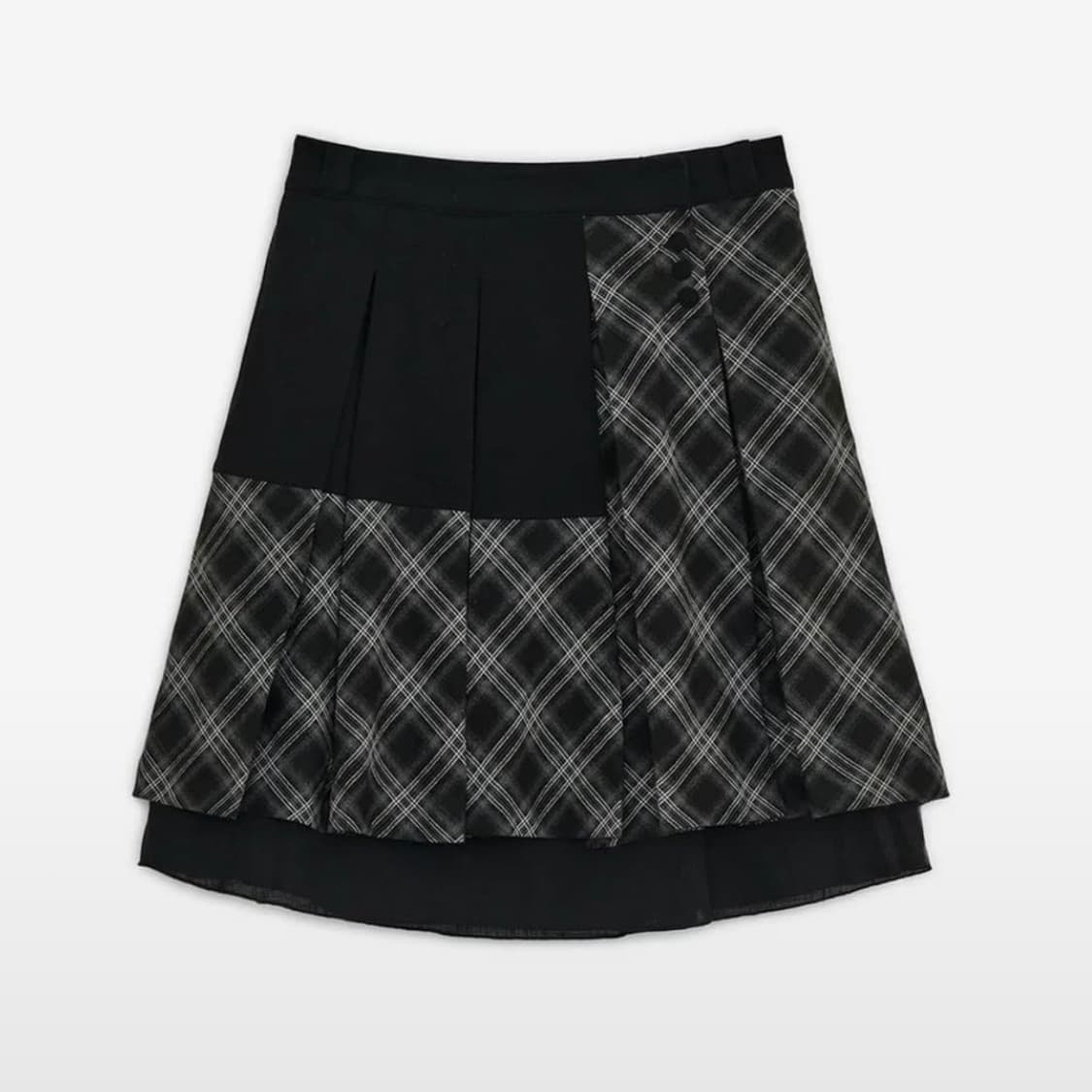 허그유어스킨 체크 플리츠 미디 스커트 M 상품이미지1