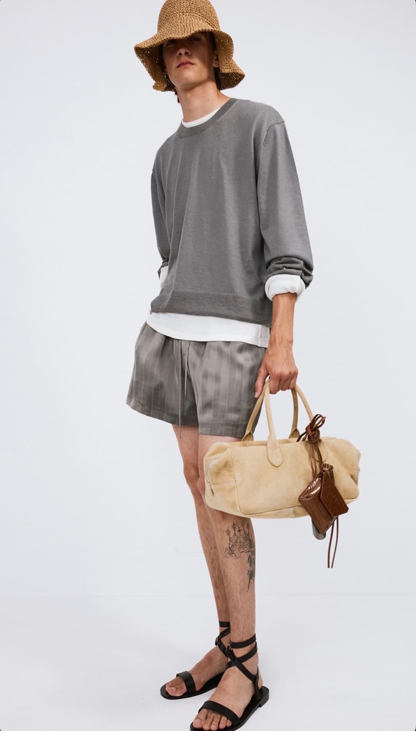 렉토 26SS 실키 라운지 쇼츠 반바지 미드나잇 그레이 상품이미지1