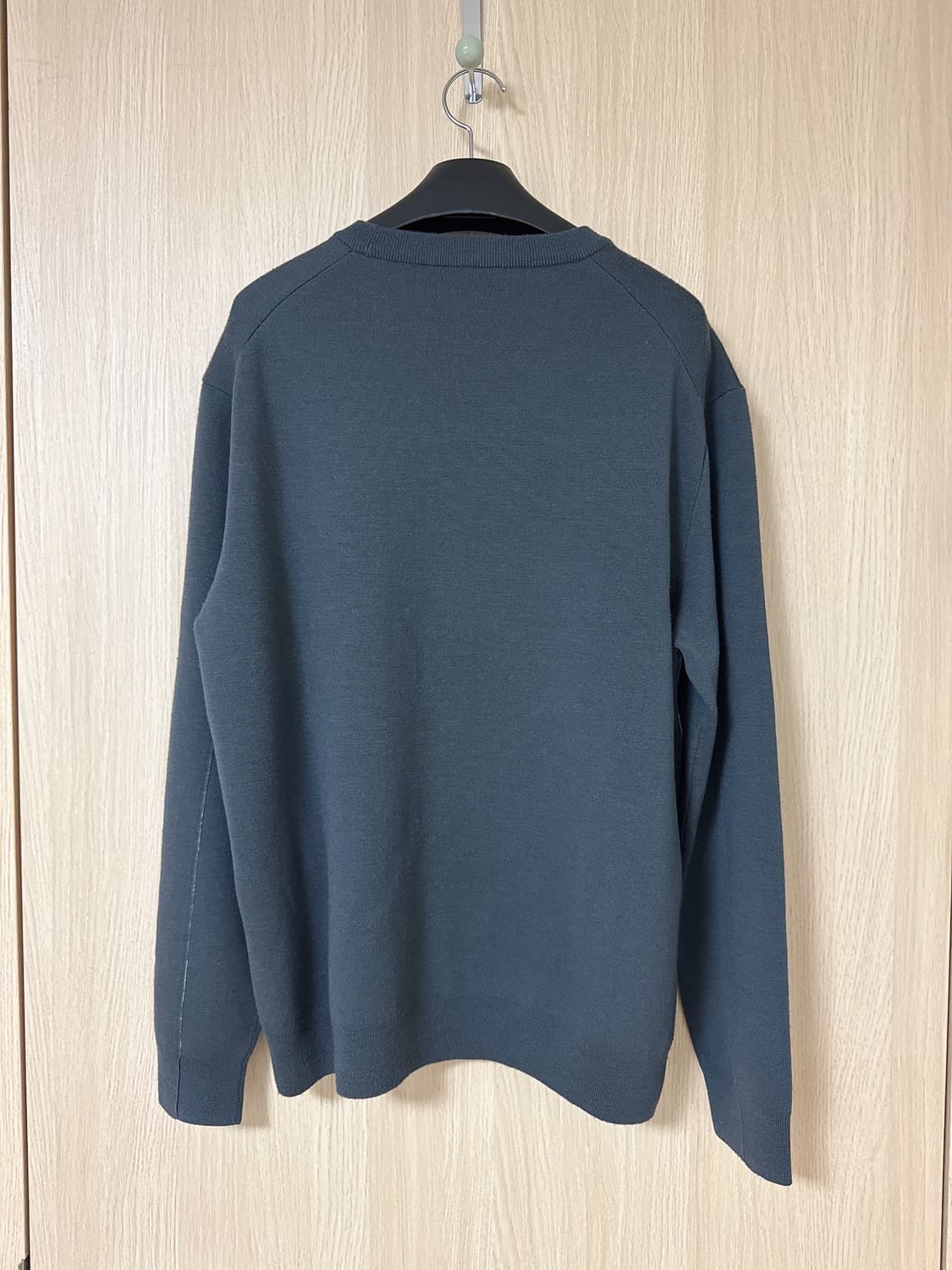 솔리드옴므/ 울 라운드니트 차콜/52(105-110) 상품이미지2