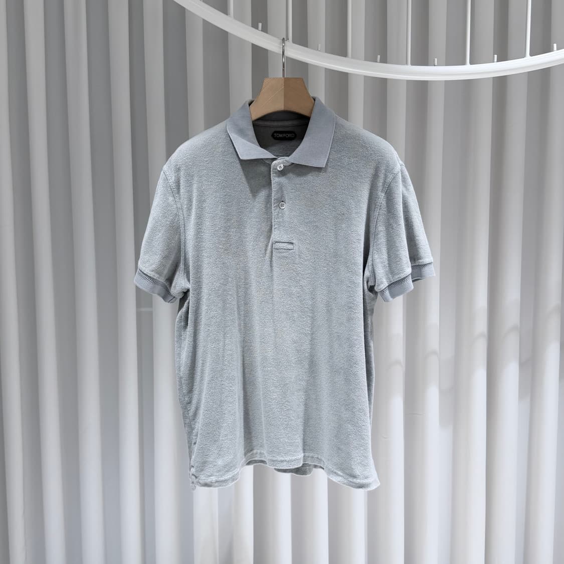 (A+/54) / 톰포드 테리 코튼 폴로 반팔 셔츠 그레이 상품이미지1