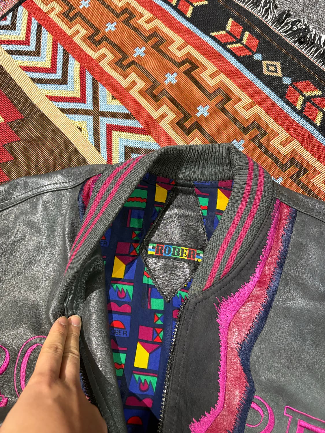 빈티지 ROBER 양가죽 봄버자켓 상품이미지4