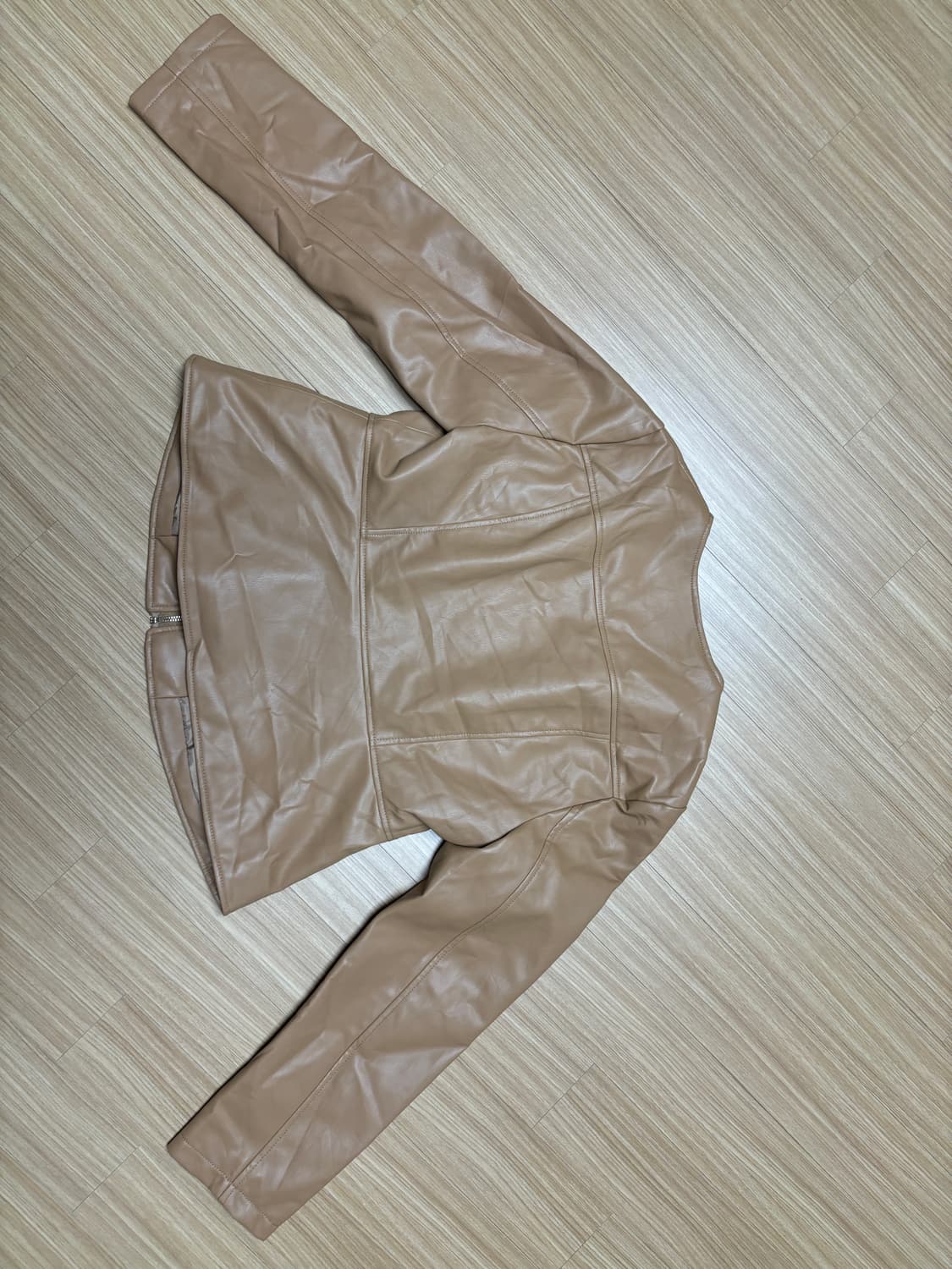 자라 카멜 라인 레더자켓 상품이미지5