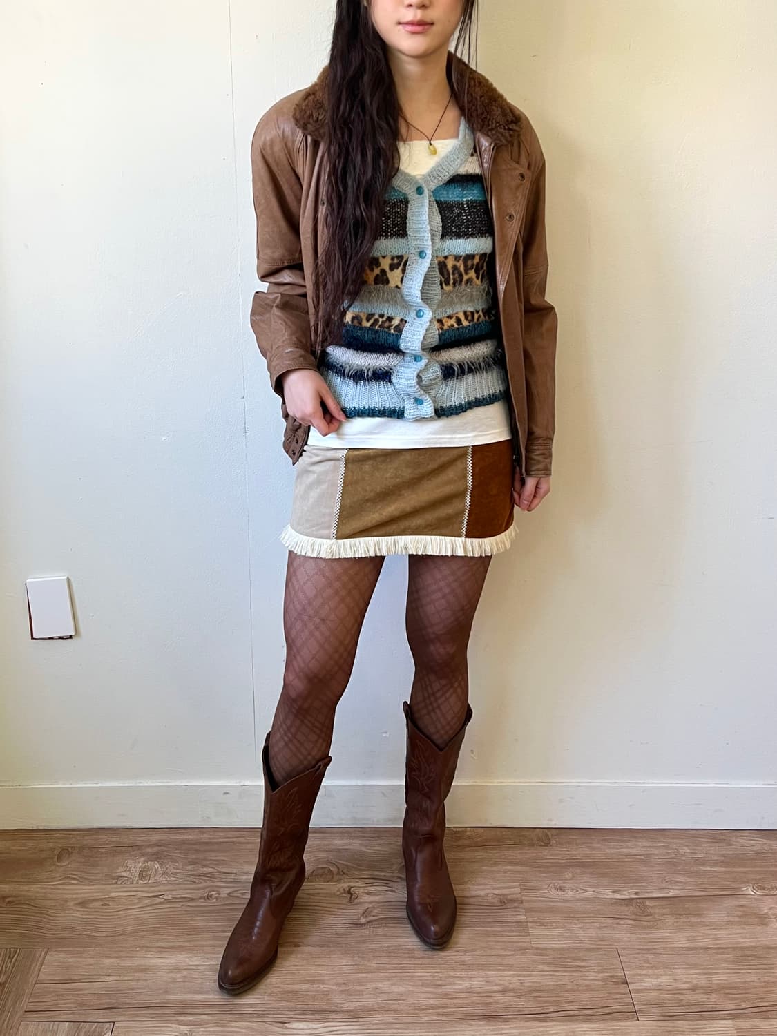 Japan Vtg 벨벳 테슬 스커트 상품이미지7