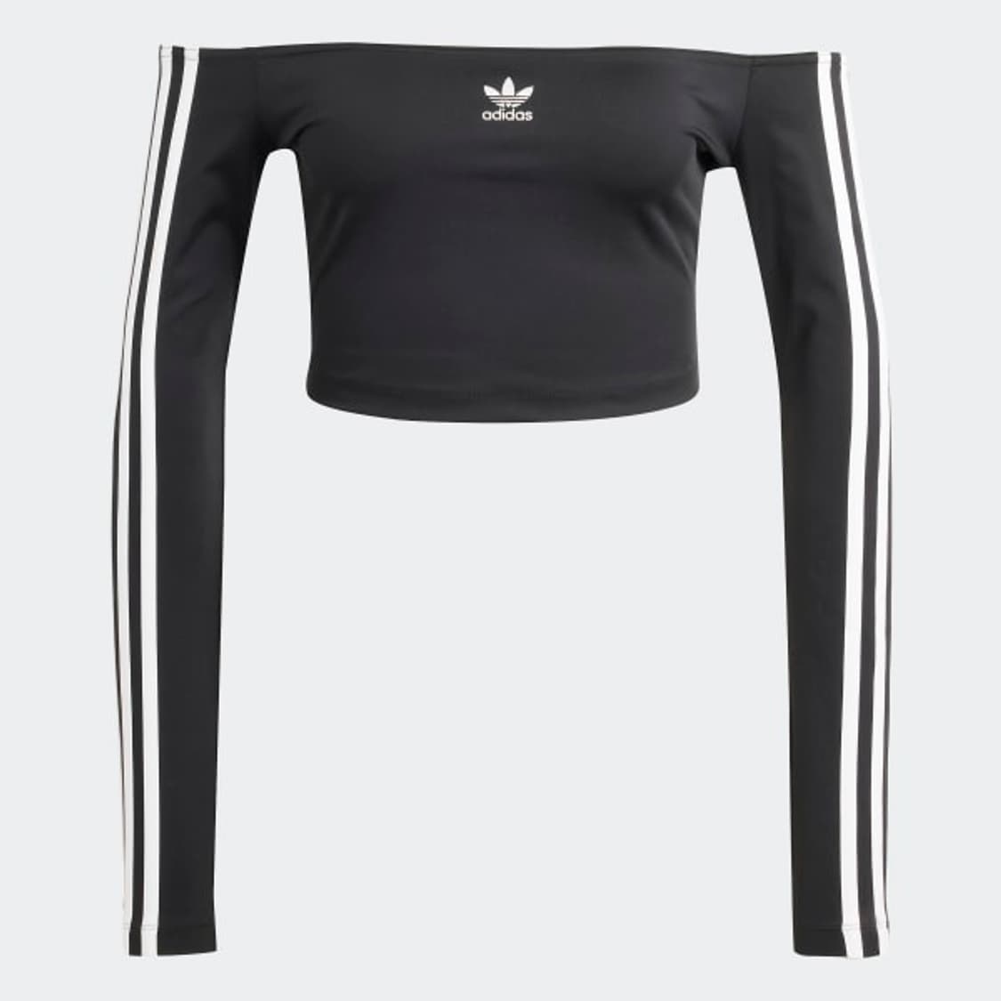 아디다스 올드스쿨 크롭 오프숄더 롱슬리브 긴팔 티셔츠 탑 L 새상품 상품이미지4