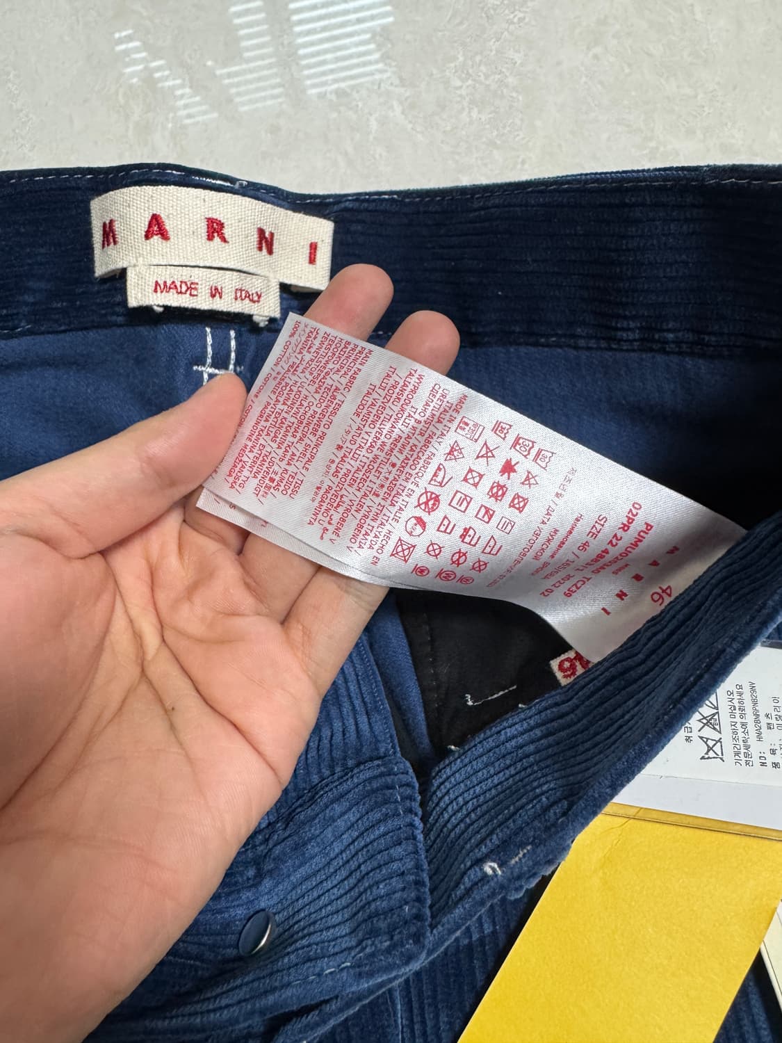 마르니(MARNI) 코듀로이 팬츠(블루, 46) 상품이미지8