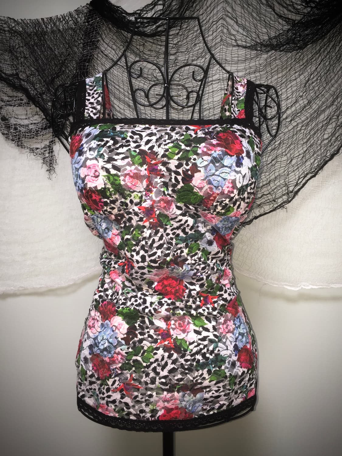 gyaru flower lace slim sleeveless 상품이미지5