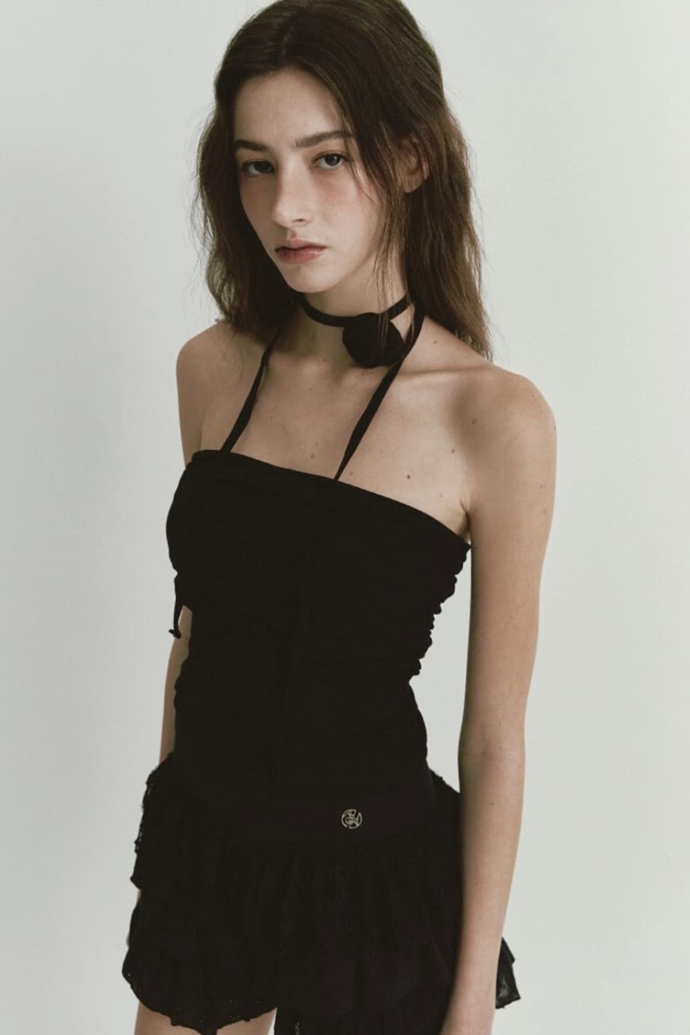 아수라 플라워 스트링 슬리브리스 블랙 상품이미지2