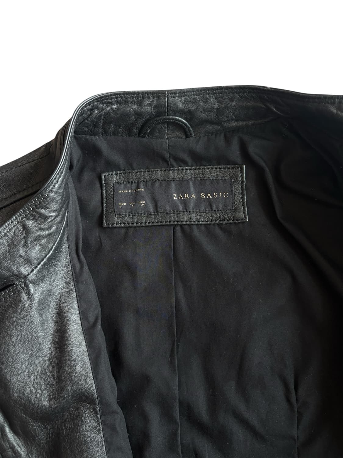 [램스킨] ZARA 퀼팅 슬림핏 바이커 레더자켓 상품이미지6