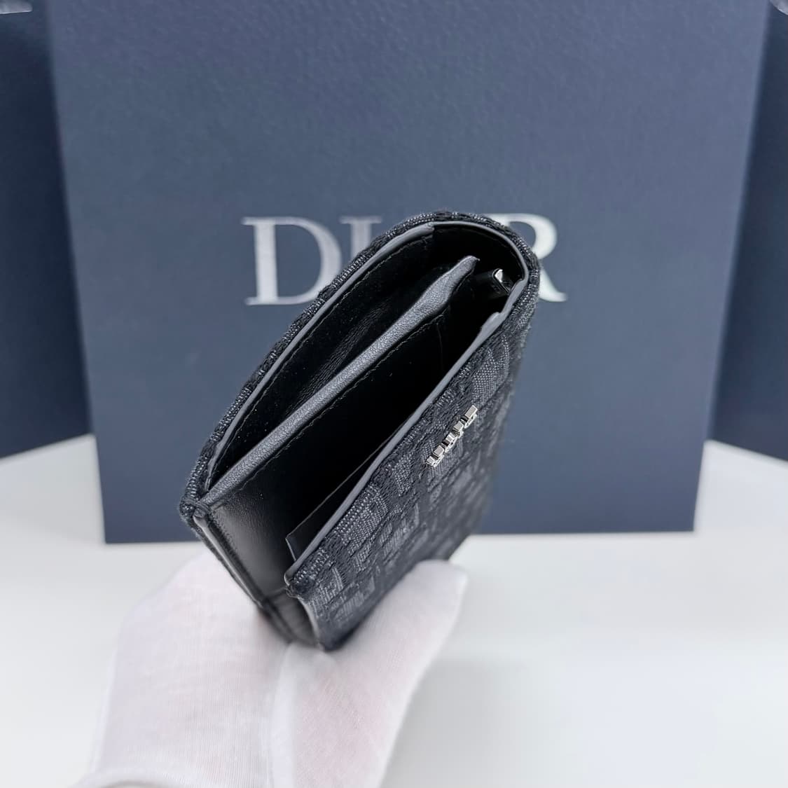 [미사용/선물가능] 26SS 디올 오블리크 자카드 장지갑 블랙 상품이미지6